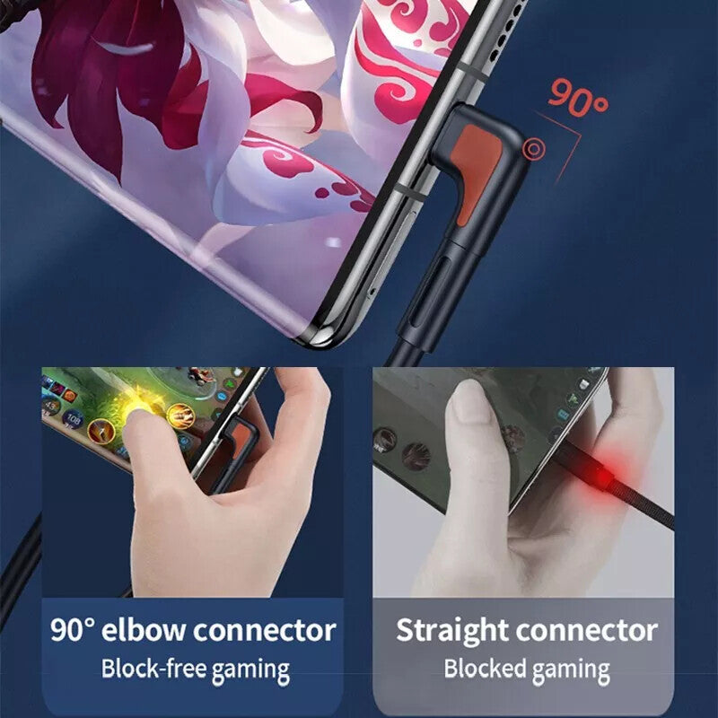 PD 65W Fast Charging Data Cable USB A to USB C 90 Degree USB to Type C Charging