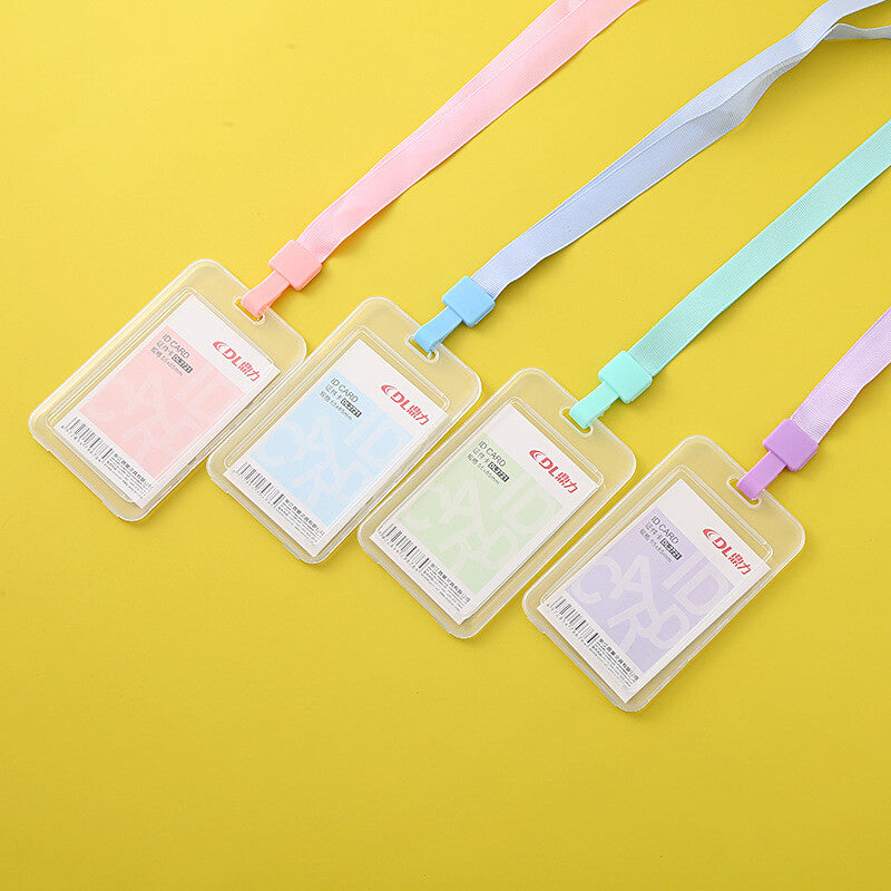 Id Card Holder Lanyard Badge Business Clear Plastic Work Pouch Pass