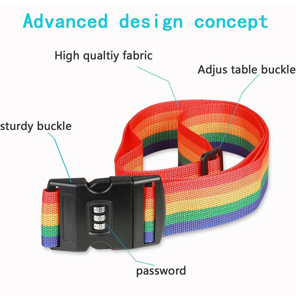 2/5M Luggage Strap Code Password Travel Suitcase Secure Lock Safe Nylon Packing Belt