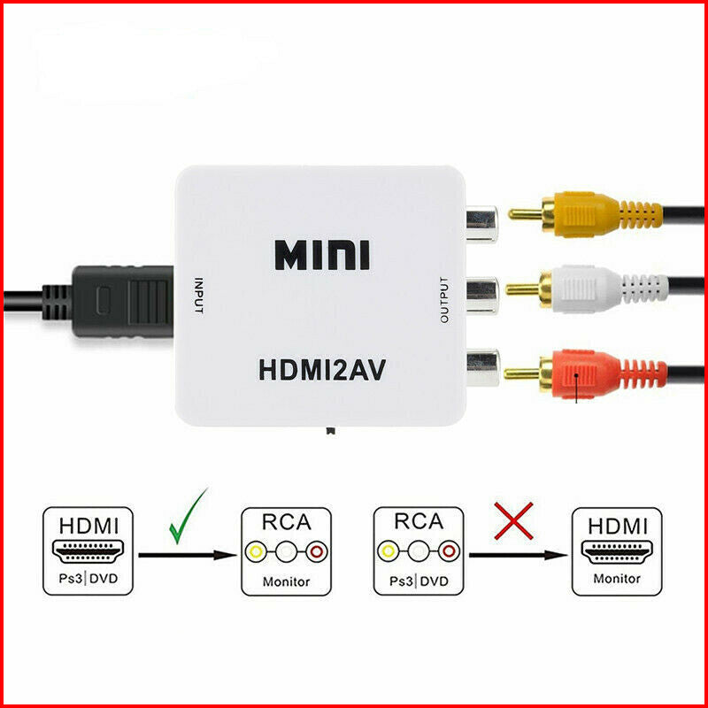HDMI to AV Converter Output Digital to RCA Analog Audio/Video Input Composite