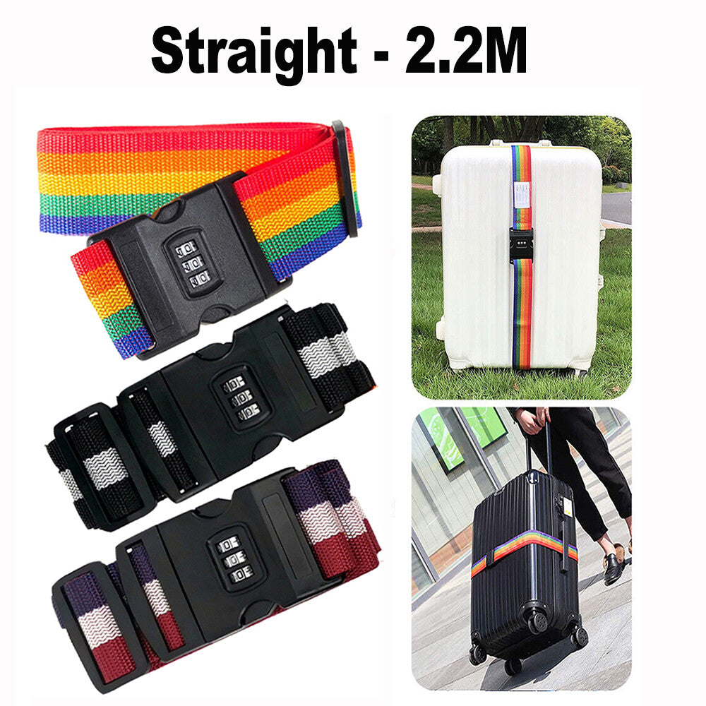 2/5M Luggage Strap Code Password Travel Suitcase Secure Lock Safe Nylon Packing Belt