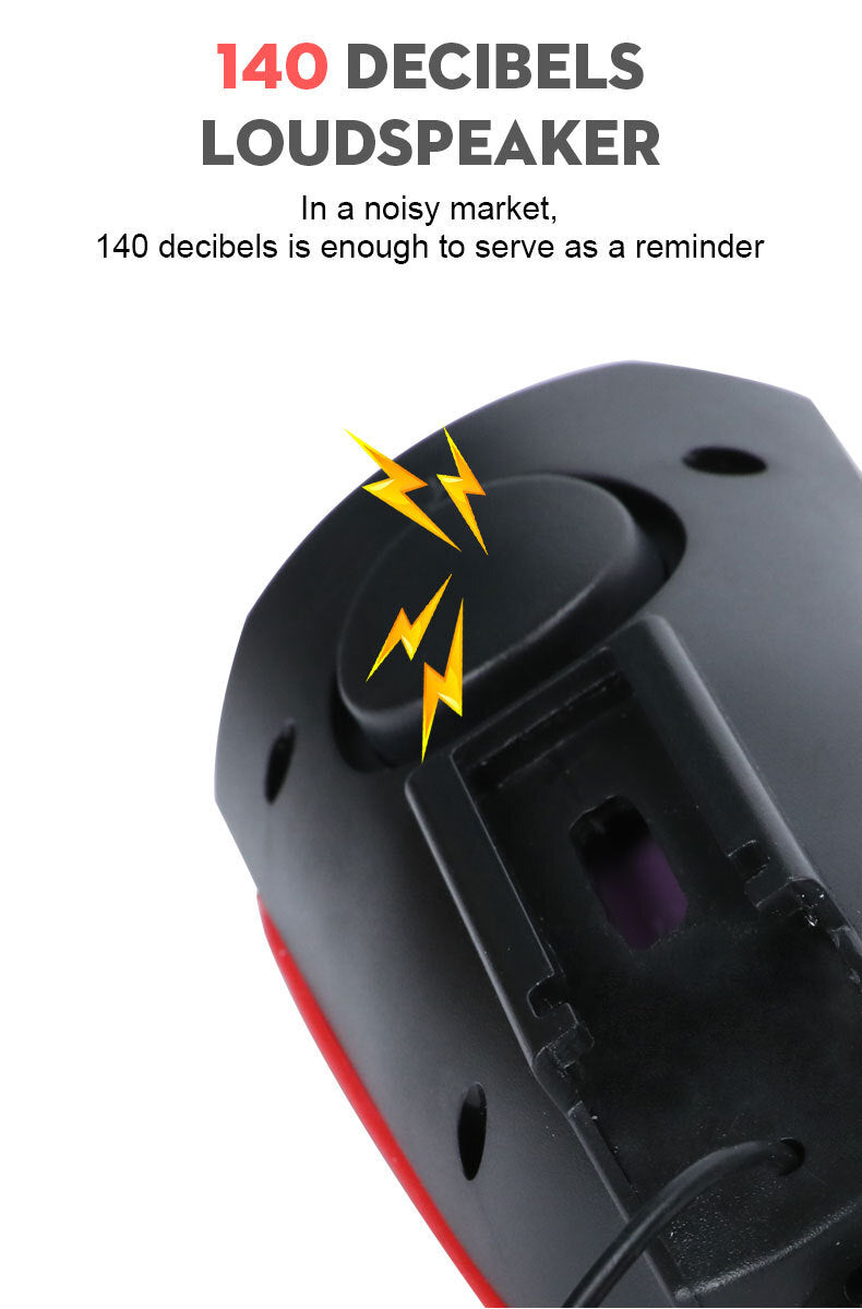 Waterproof Bicycle Bike Lights Front Flash Light Speaker USB Rechargeable AU