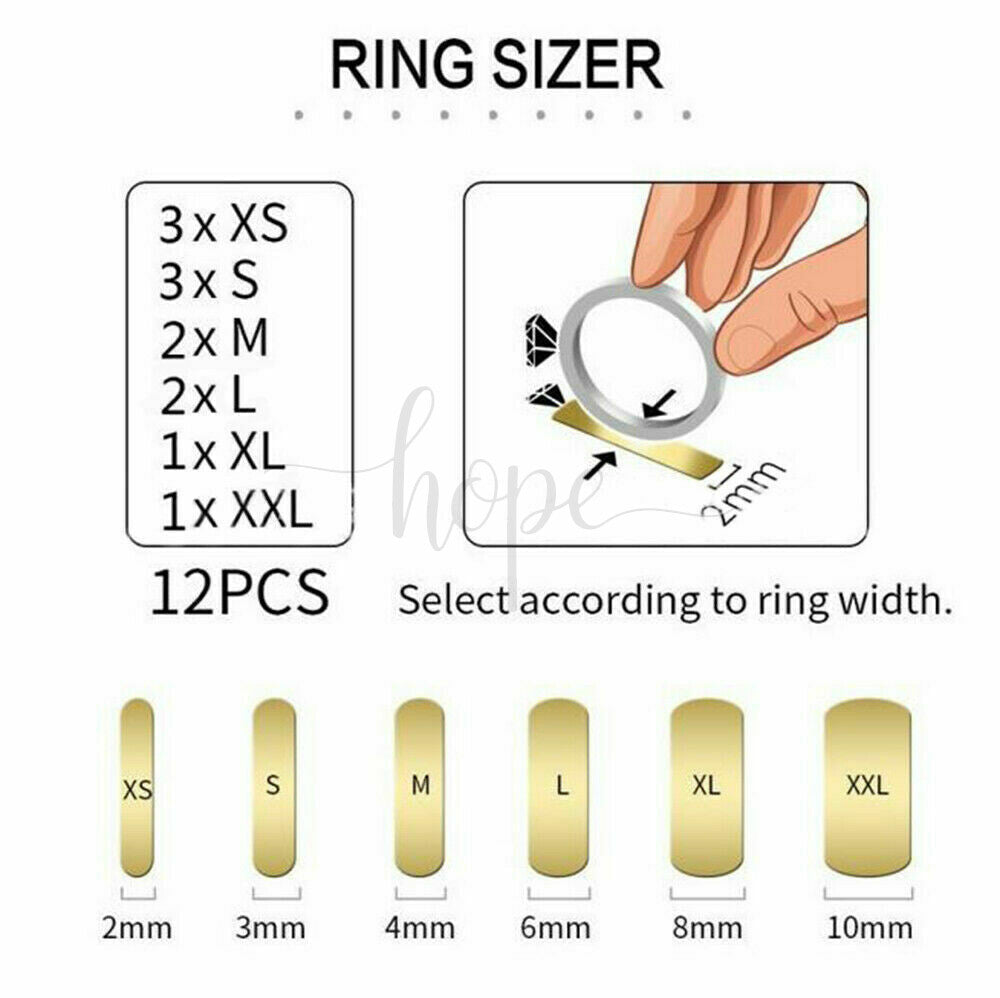 Ring Sizer Adjuster for Women/Men Measurement Tool Finger Sizes in AU UK US CA