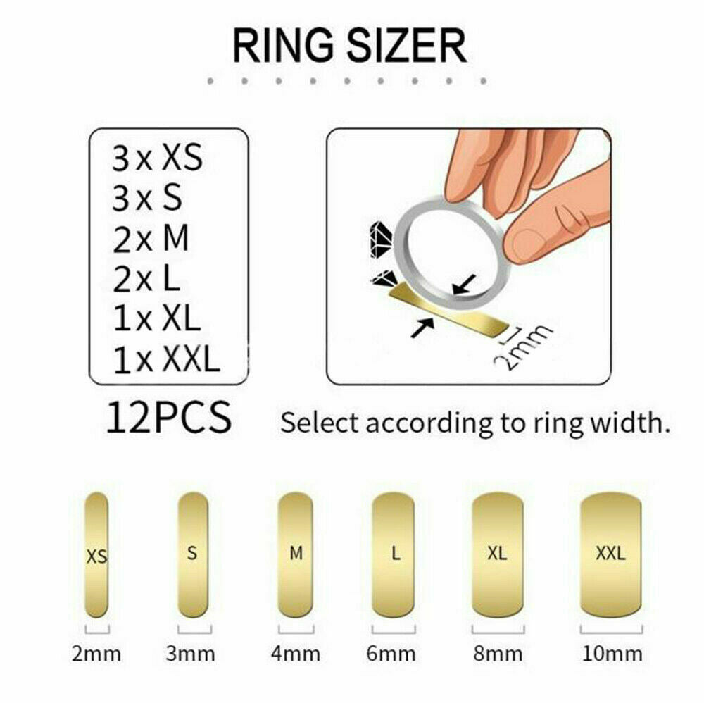 Ring Sizer Adjuster for Women/Men Measurement Tool Finger Sizes in AU UK US CA