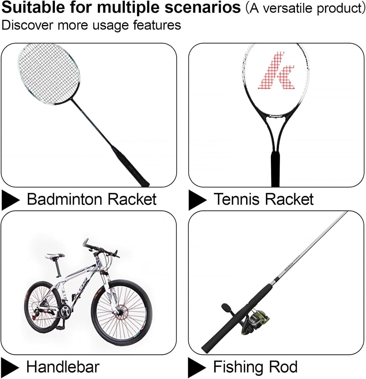 4Pcs Anti-Slip Badminton Grips Tennis Squash Racquet Over Grip Tape Sweatband