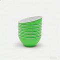 Henni & Friends Melamine Bowls Set, Green Melamine Cereal/Soup/Salad Bowls, Set of 6