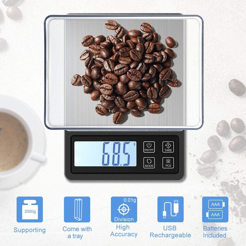 3000g/0.1g Digital Pocket Scale Kitchen Scales