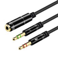 3.5mm Headset Splitter Adapter 2 Male to 1 Female Cable Y Splitter