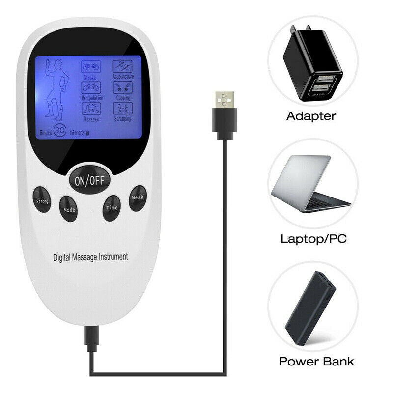 Tens Machine Unit Electrical Massager Pulse Muscle Stimulator Back Pain