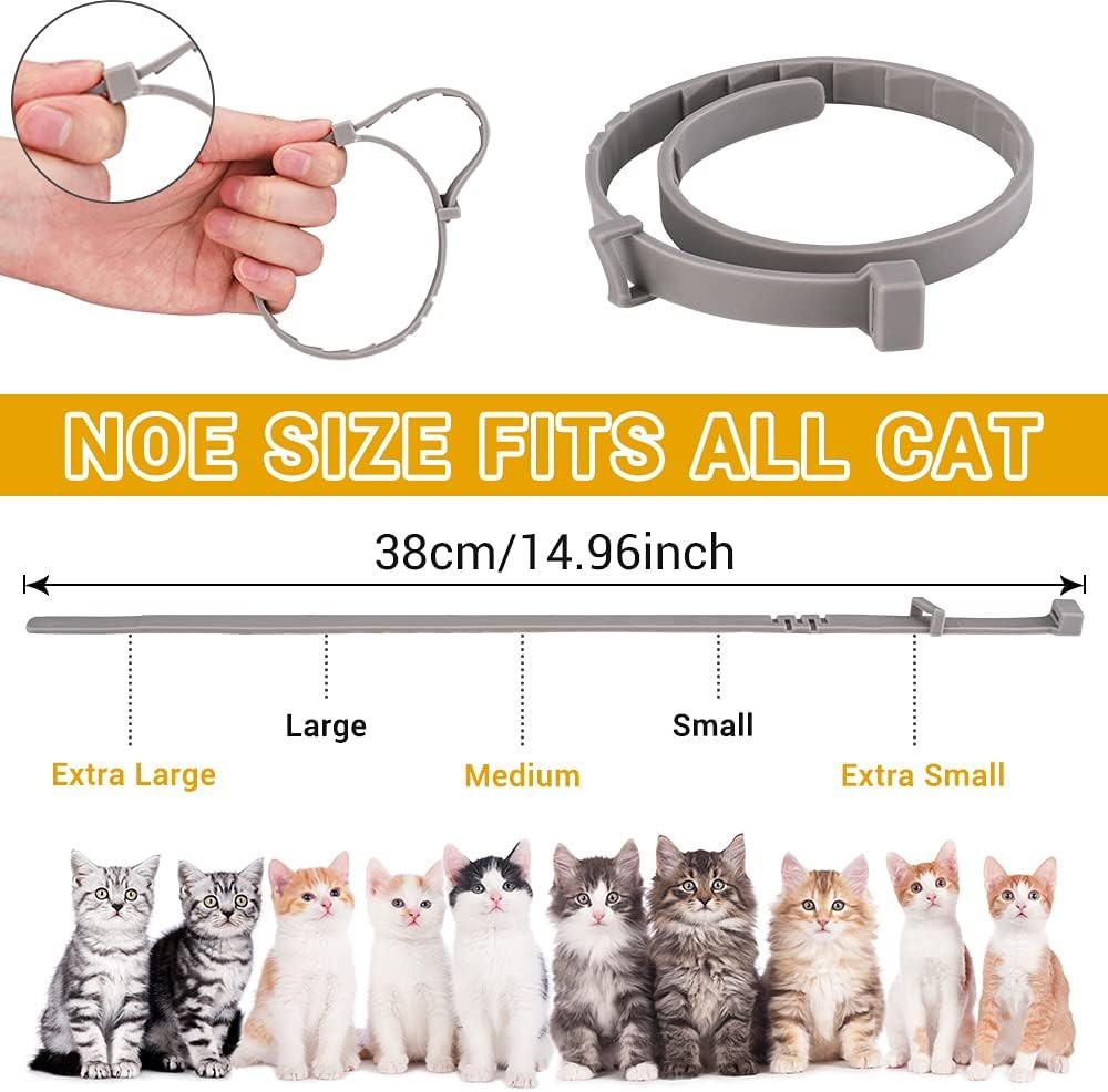 Grey Flea and Tick Collar for Cats Size 38cm
