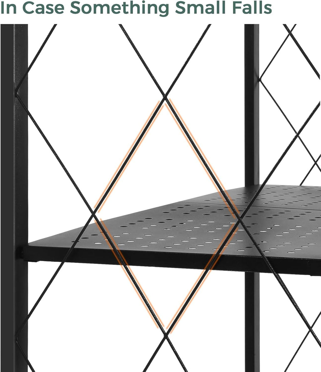 4 Tier Storage Shelf Wheel Rack Foldable Organizer