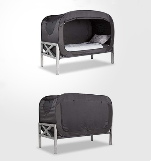 Pop Up Bed Tent Black Bed Canopy Shelter Cabin Indoor Privacy