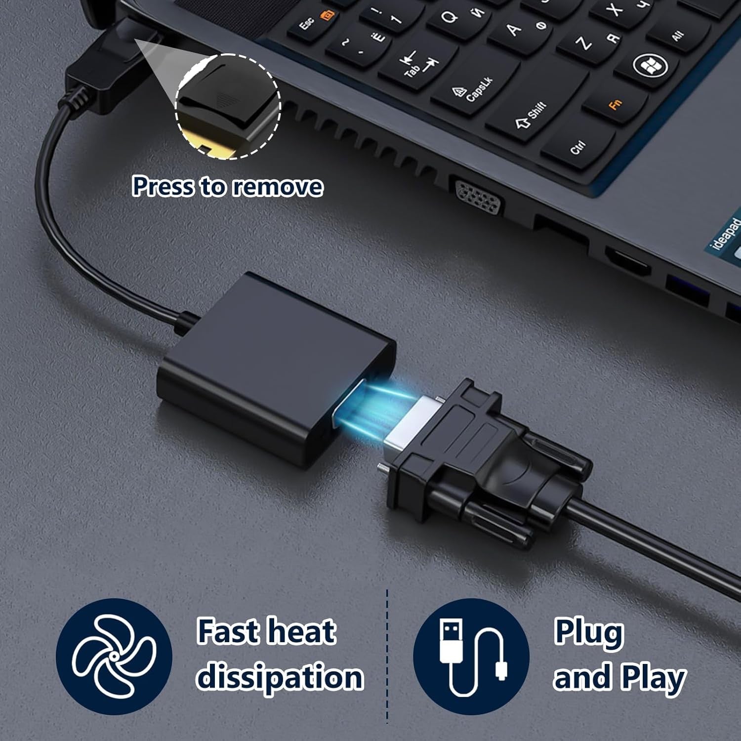 Displayport DP Male to VGA Female Adapter Cable