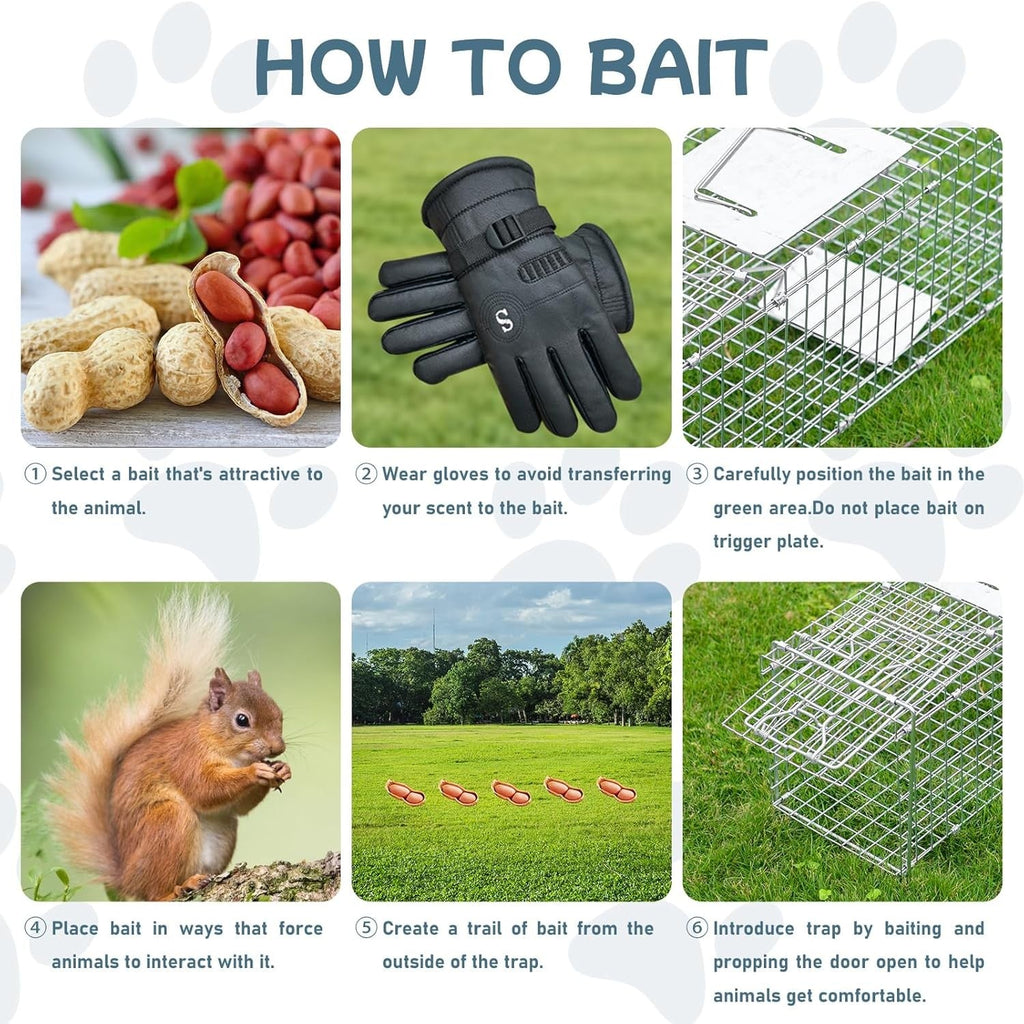 Animal Trap Cage Folding Humane Live Catch Possum Fox Rat Cat Rabbit Bird