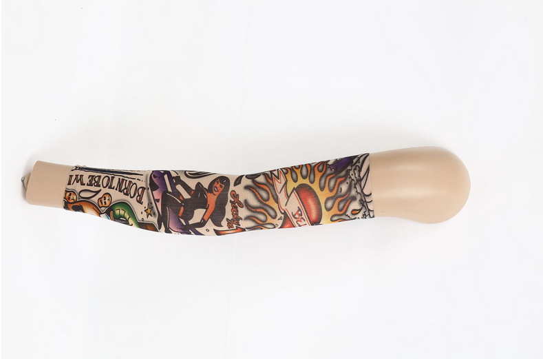 Stretch Costume Fake Tattoo Sleeve Arm Stocking Pack of 6