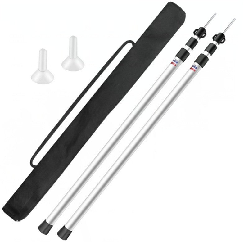 2PCS Kit Aluminum Camping Tarp Poles Telescoping Tent Pole Adjustable 90cm-230cm