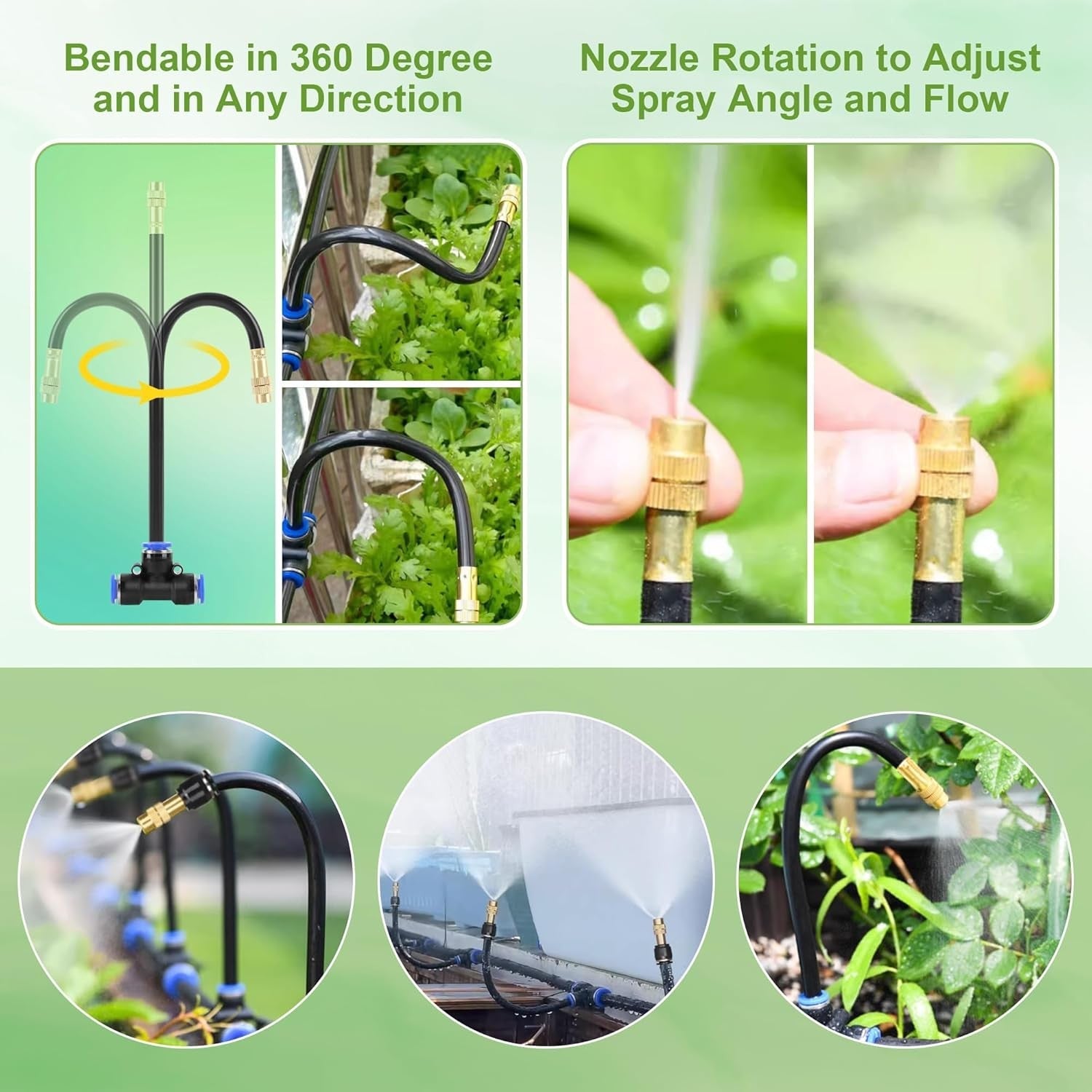 10M Adjustable Watering Irrigation Misting System Kit