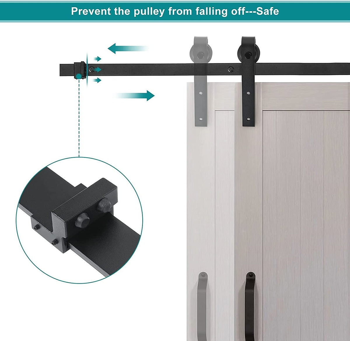 1.83M Sliding Barn Door Hardware Kit