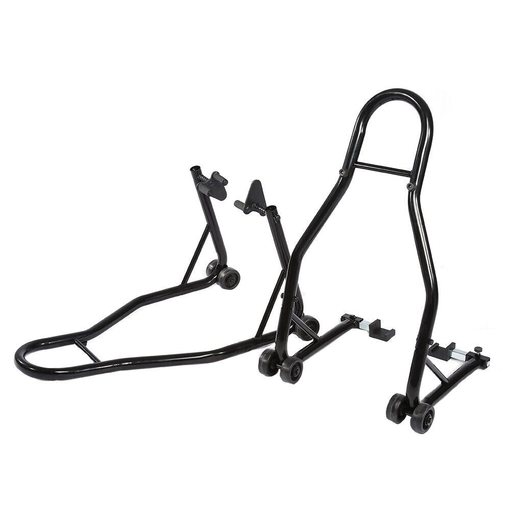 2PCS Heavy Duty Motorcycle Front & Rear Stand Lift Spoolift Paddock Swingarm Arm