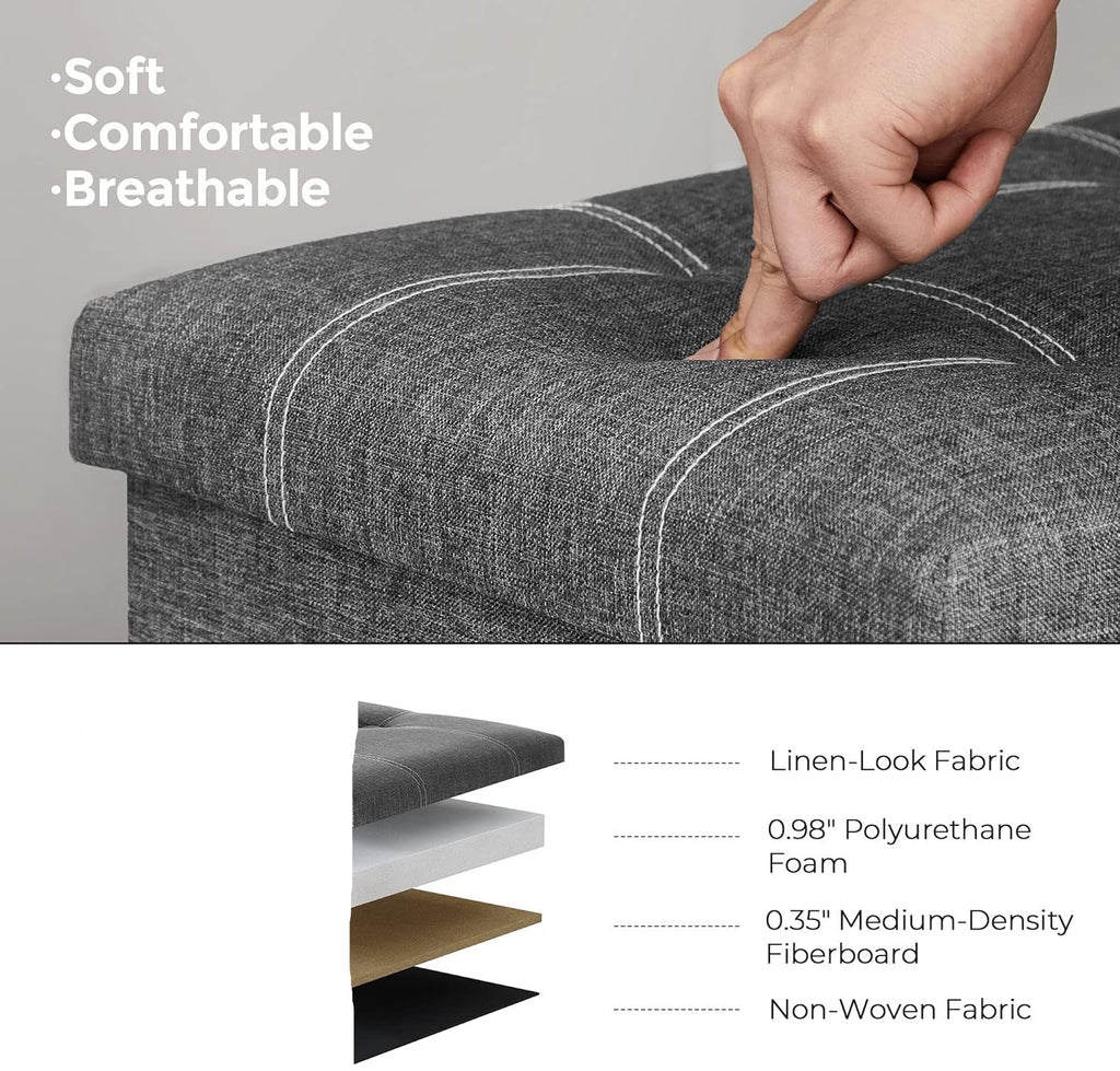 Folding Storage Ottoman Bench