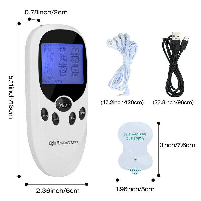 Tens Machine Unit Electrical Massager Pulse Muscle Stimulator Back Pain