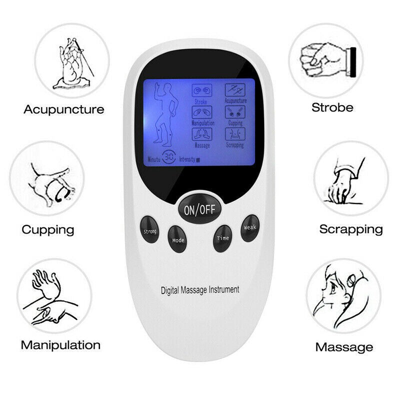 Tens Machine Unit Electrical Massager Pulse Muscle Stimulator Back Pain