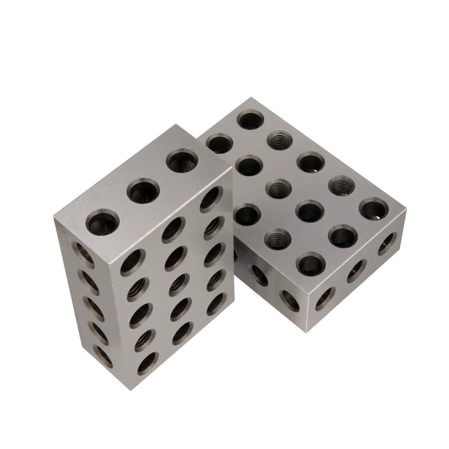 Ultra Precision 1-2-3" Blocks 2pcs 0.0002" Machinist 123 Jig (Plastic Case)