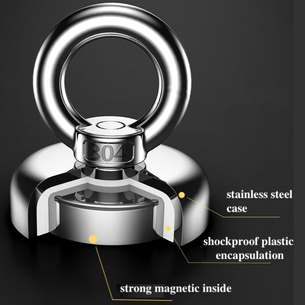 250kg Magnet Salvage Recovery Neodymium Strong Hook Fishing Treasure Hunting