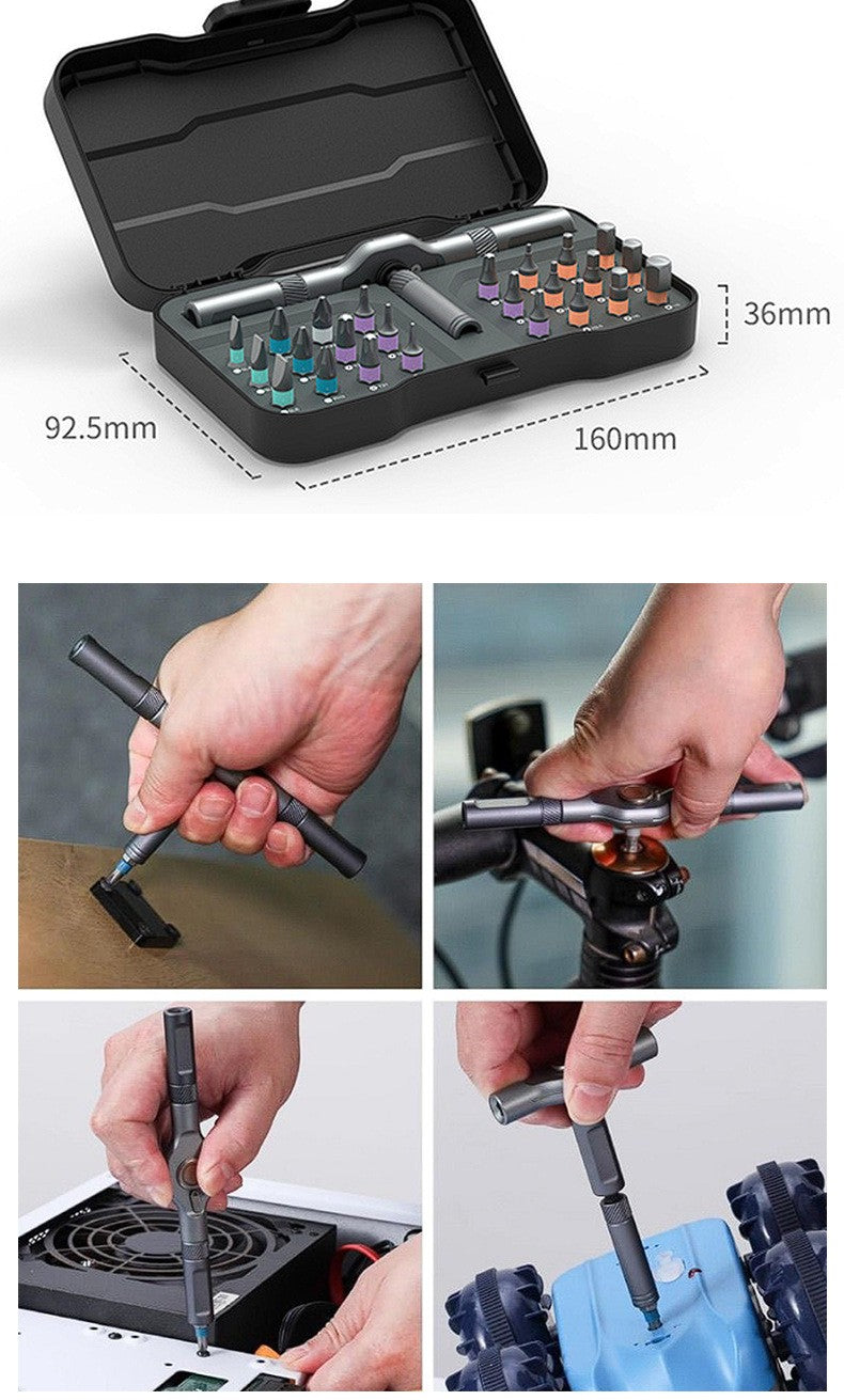 24 in 1 Magnetic Screwdriver Set DIY Ratchet Mini Removable Self-Assembly