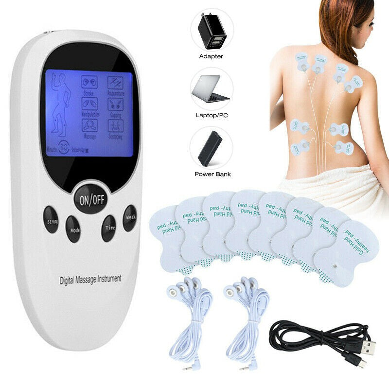 Tens Machine Unit Electrical Massager Pulse Muscle Stimulator Back Pain