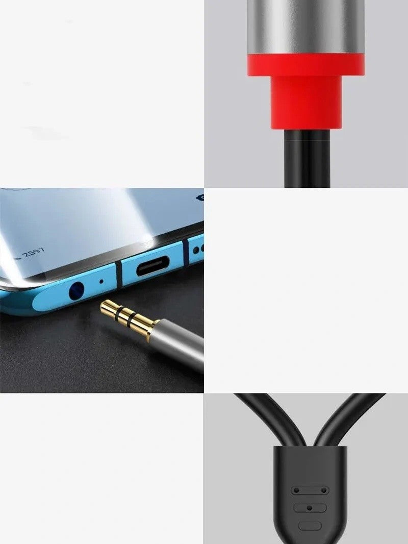3.5mm Stereo Jack to 2x RCA Plugs Male to Male Aux Audio Cable Adapter 1M
