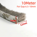 7*12mm Excluder Brush Strip 10M Window Door Weather Draught Seal Tape Self-adhesive