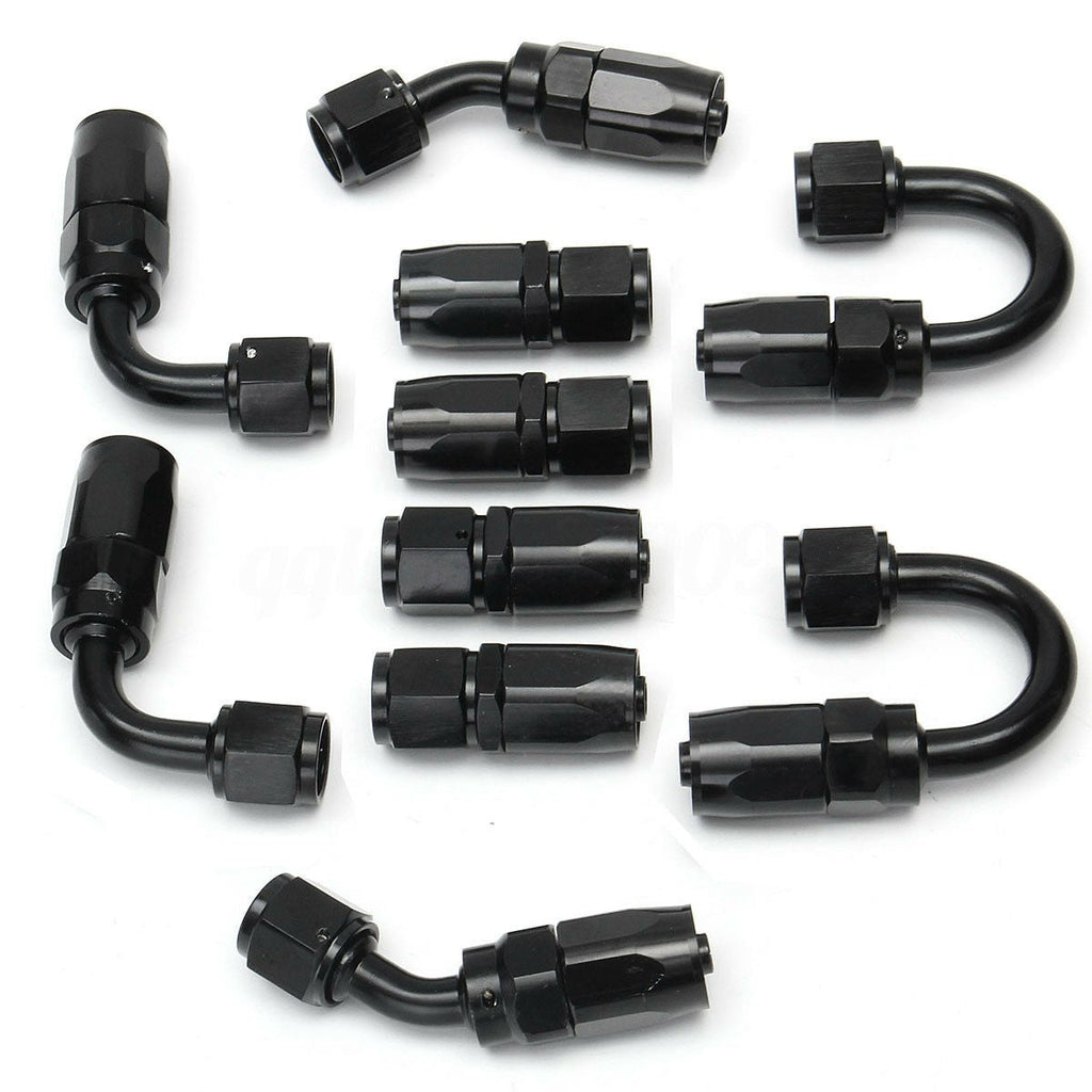 5M AN6-6AN Nylon Steel Braided Oil Fuel Line W/ Fitting Hose End Adapter Kit