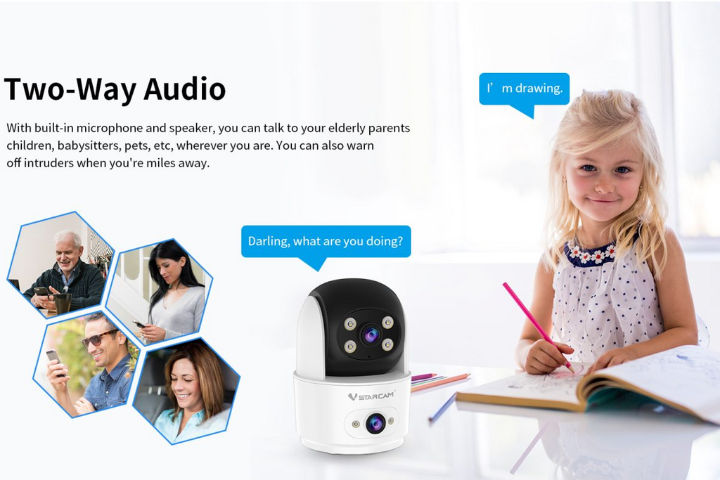 Vstarcam Indoor Security Camera Dual Lens Human Detection