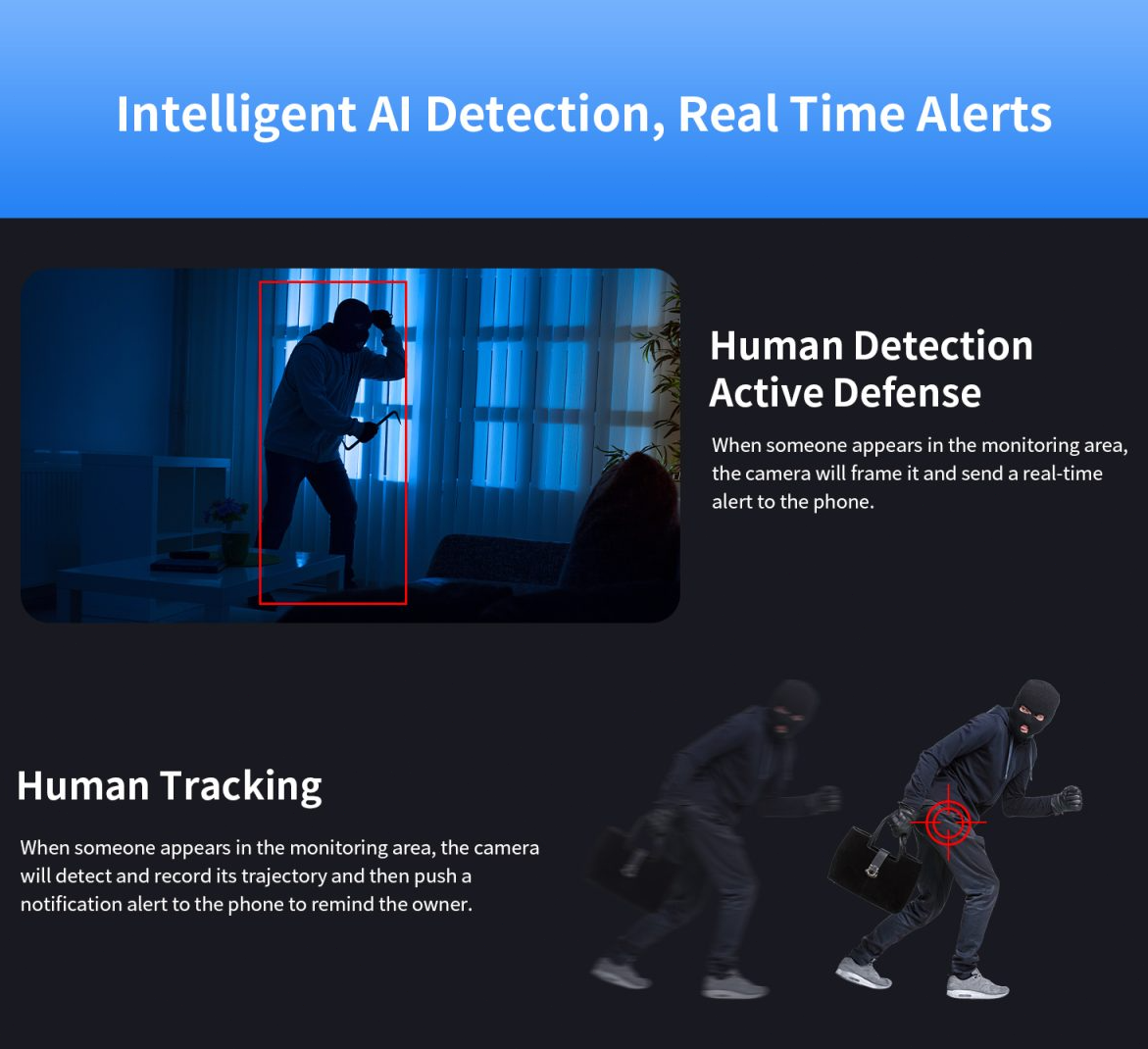 Vstarcam Indoor Security Camera Dual Lens Human Detection