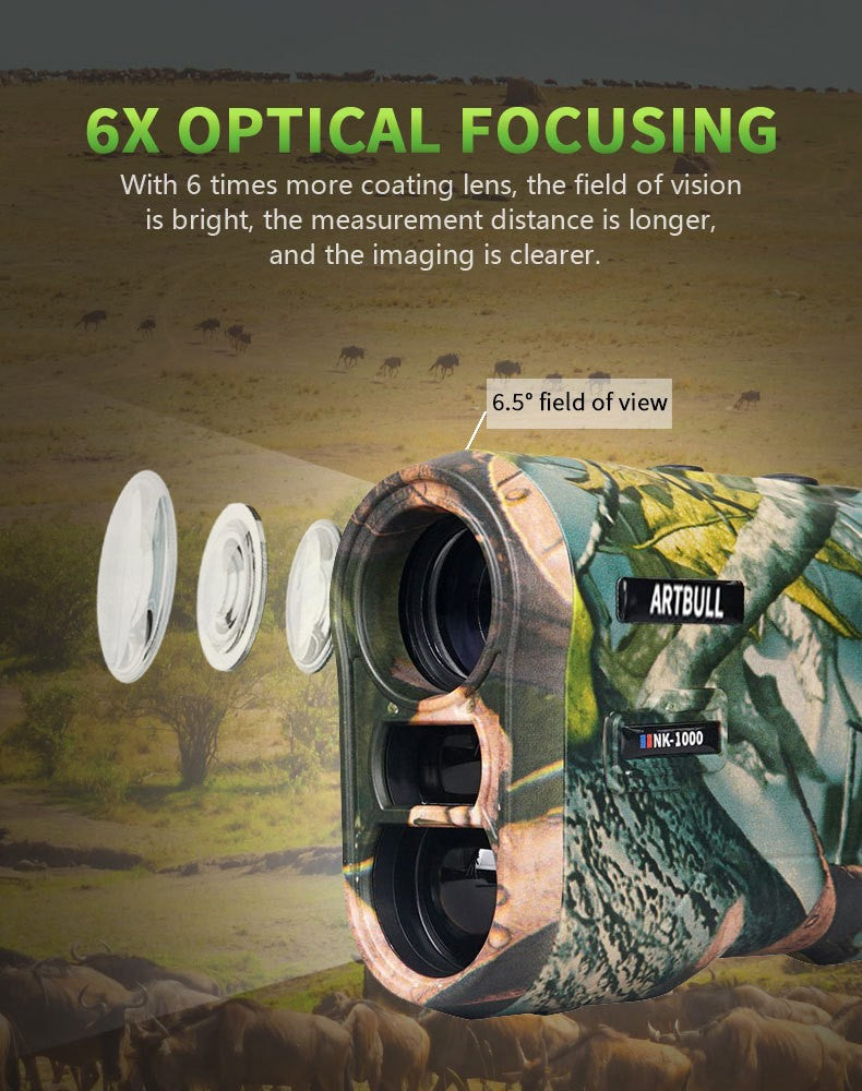 Golf Range Finder Hunting 1000m 6.5X Telescope USB Charging