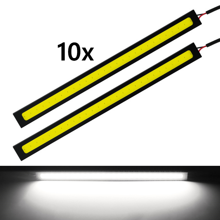 10X 12V White DRL LED Strip Lights Bars Camping Caravan Boat Car COB