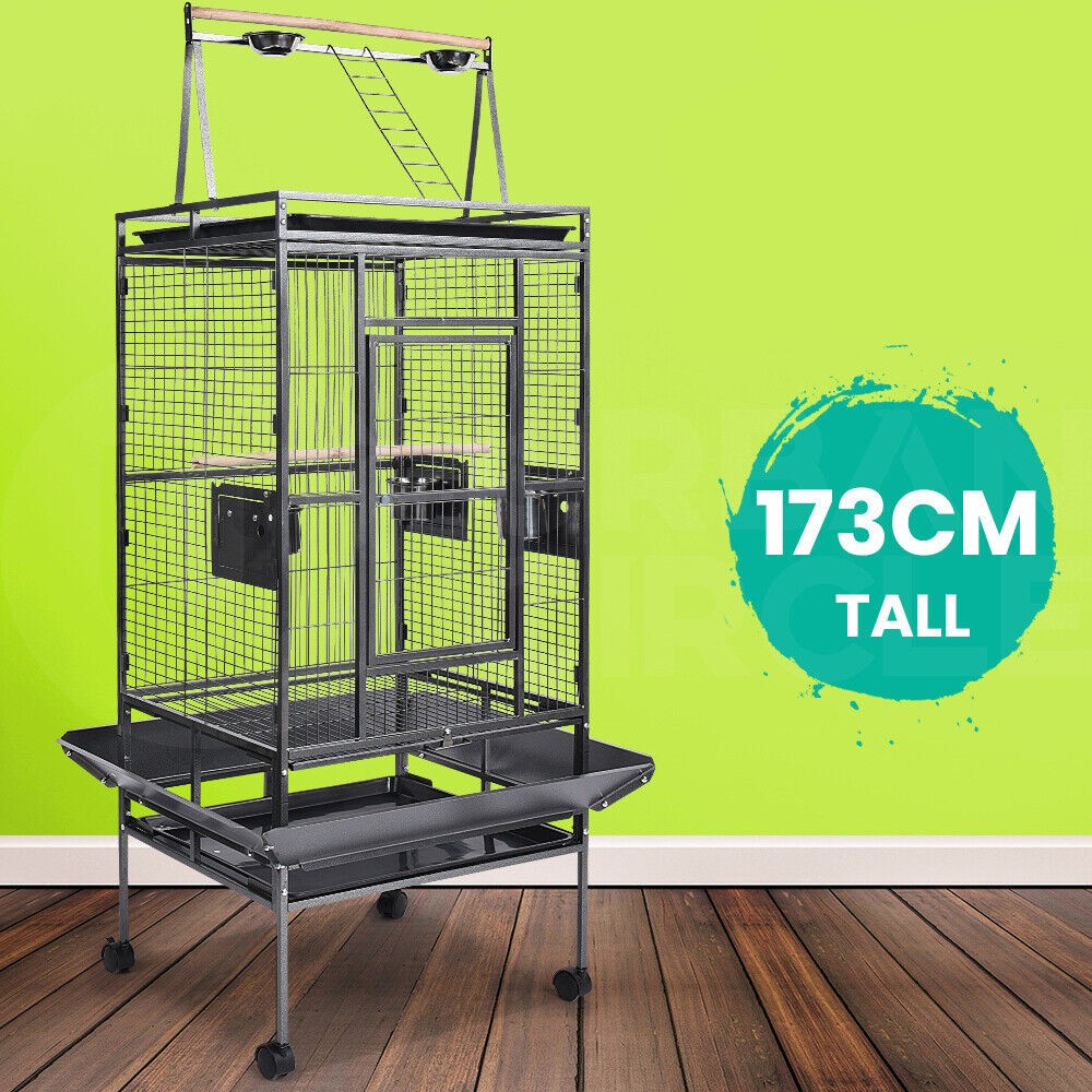 173cm Large Bird Cage Pet Cages Parrot Aviary Stand with Wheels