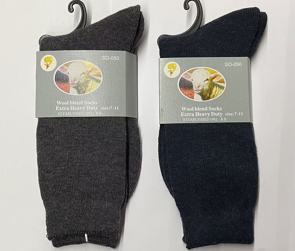 Mens Merino Wool Blend Thermal Socks 7-14 Business Black Grey Navy