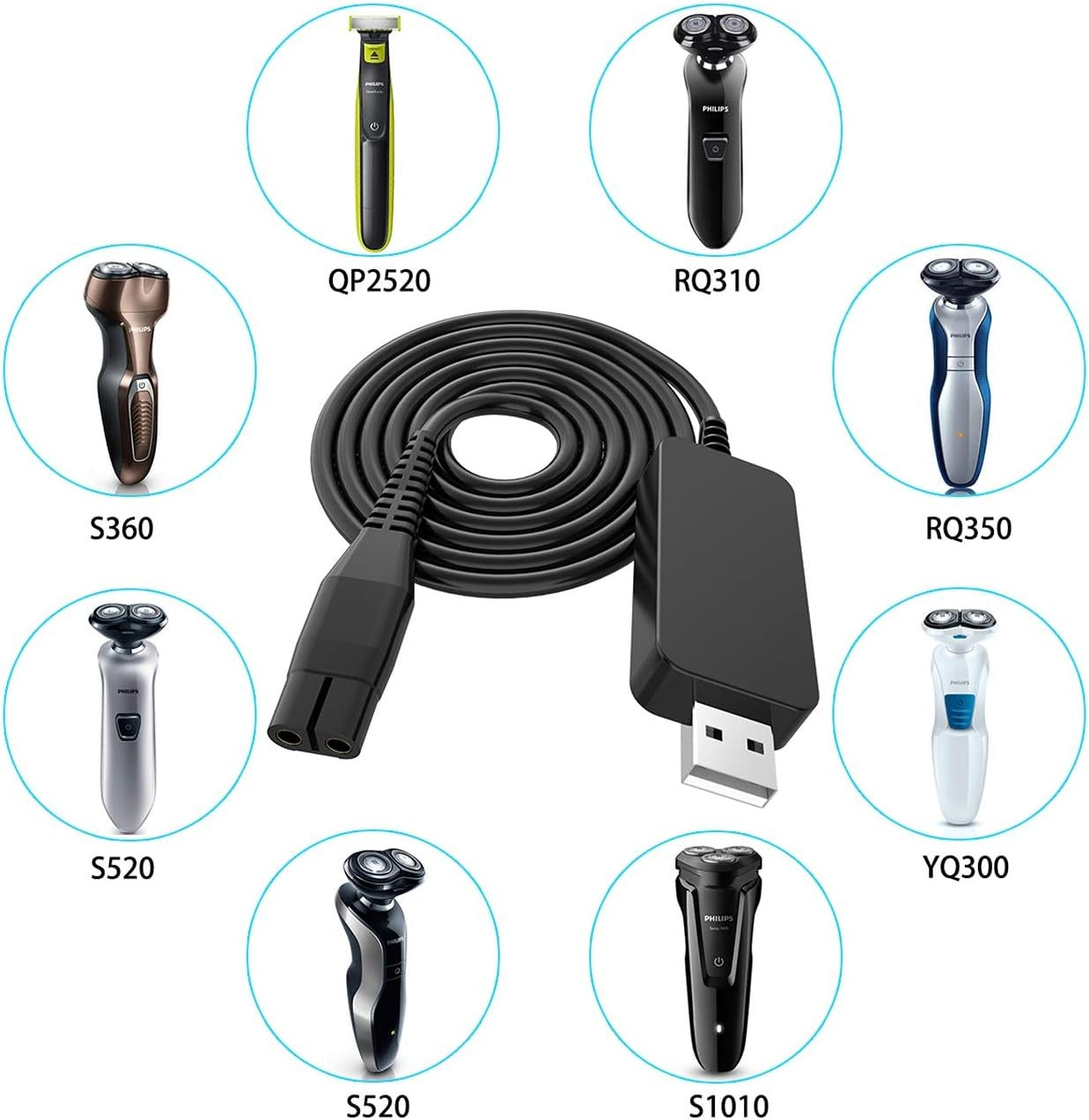 4.3V USB Shaver Charger Cable for Philips Shaver Electric Razor