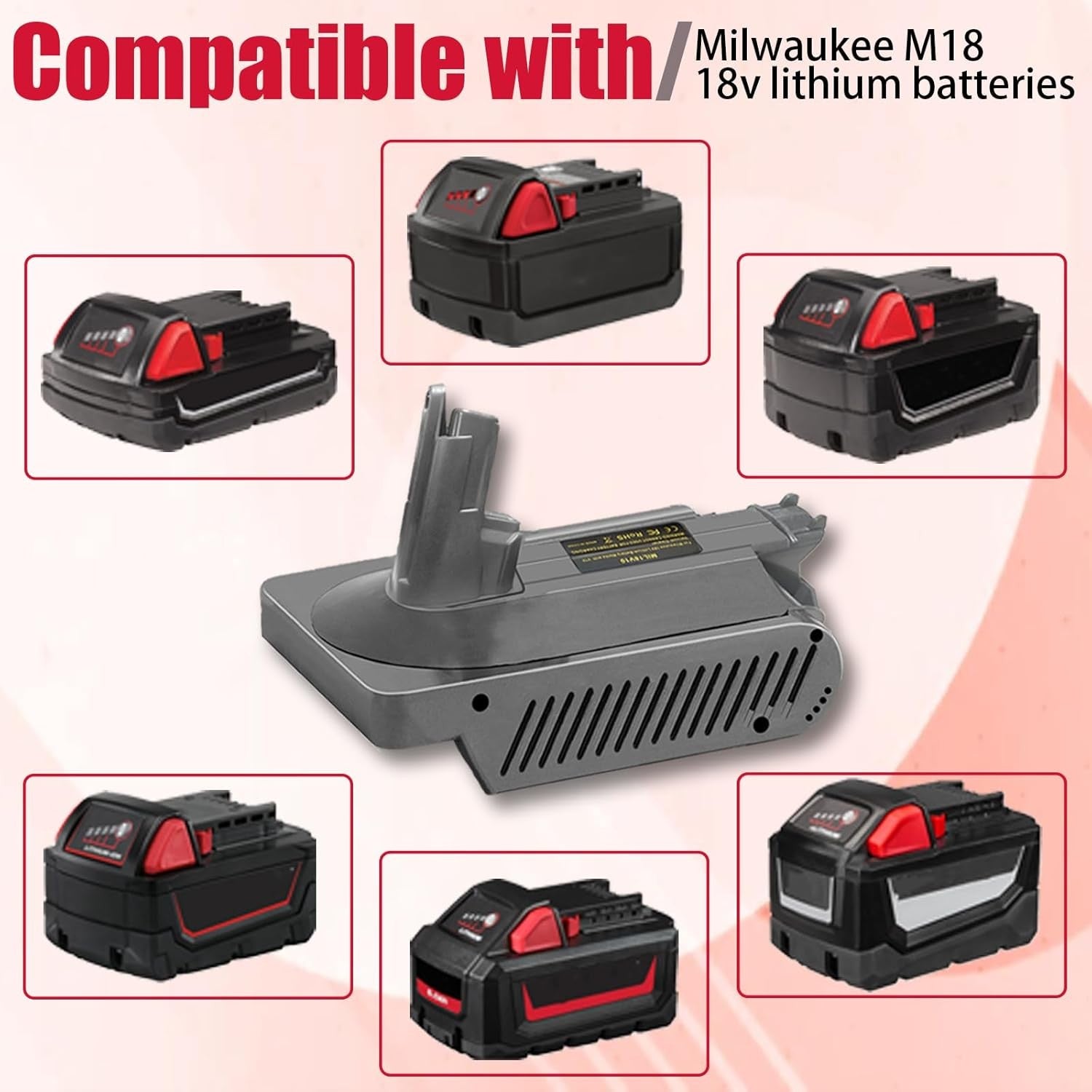 For Milwaukee M18 18V Battery Adapter Converter To Dyson V10 SV12 Battery