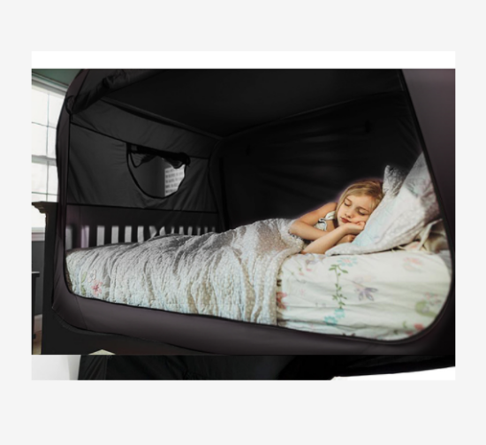 Pop Up Bed Tent Black Bed Canopy Shelter Cabin Indoor Privacy