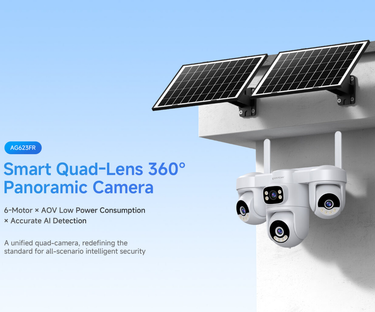 Vstarcam Solar 4G Security Camera 4-Lens Outdoor Full Color