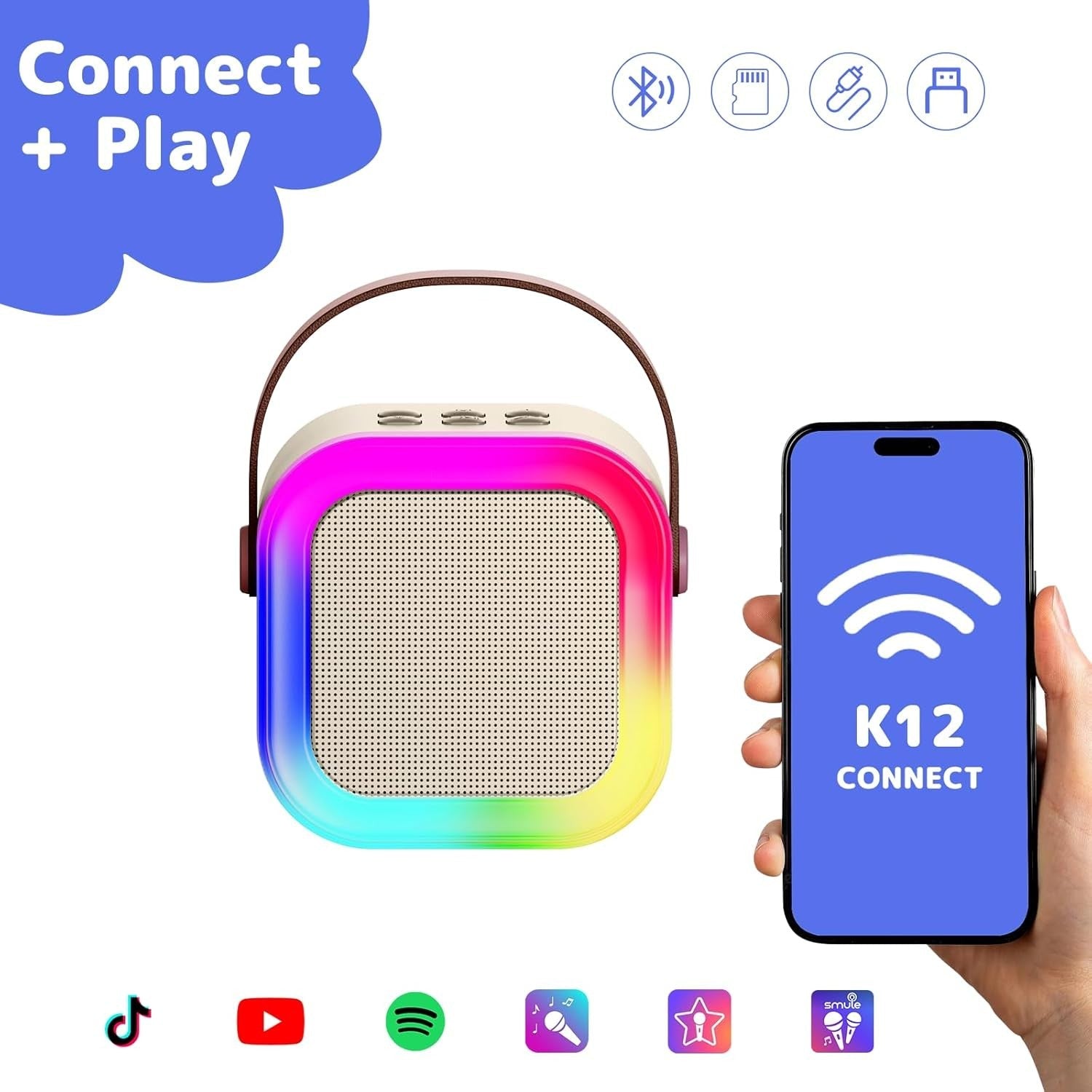 Salelink Karaoke Machine with 2 Microphones Bluetooth Speaker