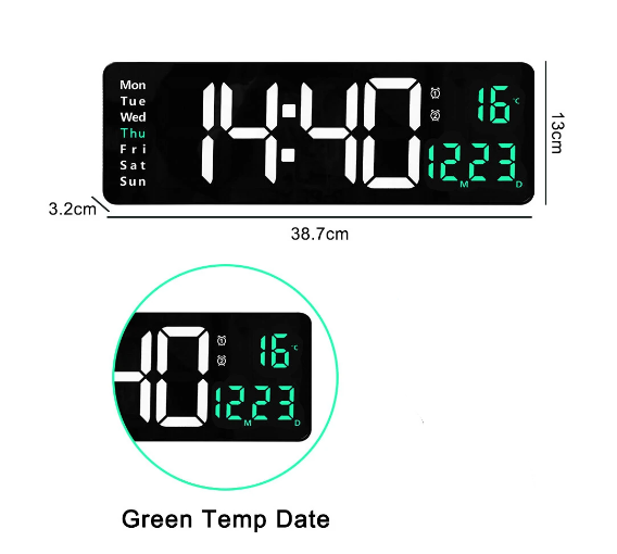 16" Large Digital Wall Clock