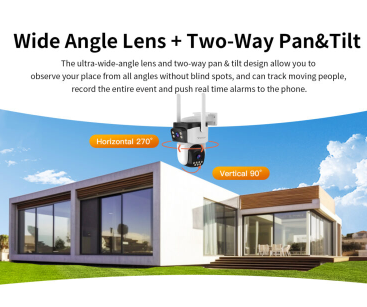 Vstarcam Outdoor Security Camera Dual Lens 3MP Flood Light Full Color