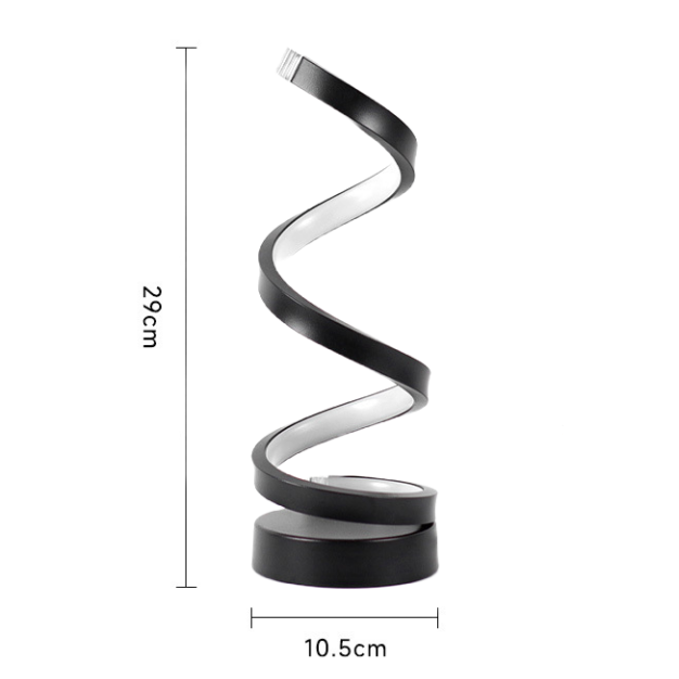 Modern Spiral LED Table Lamp Dimmable Bedside Nightstand Light