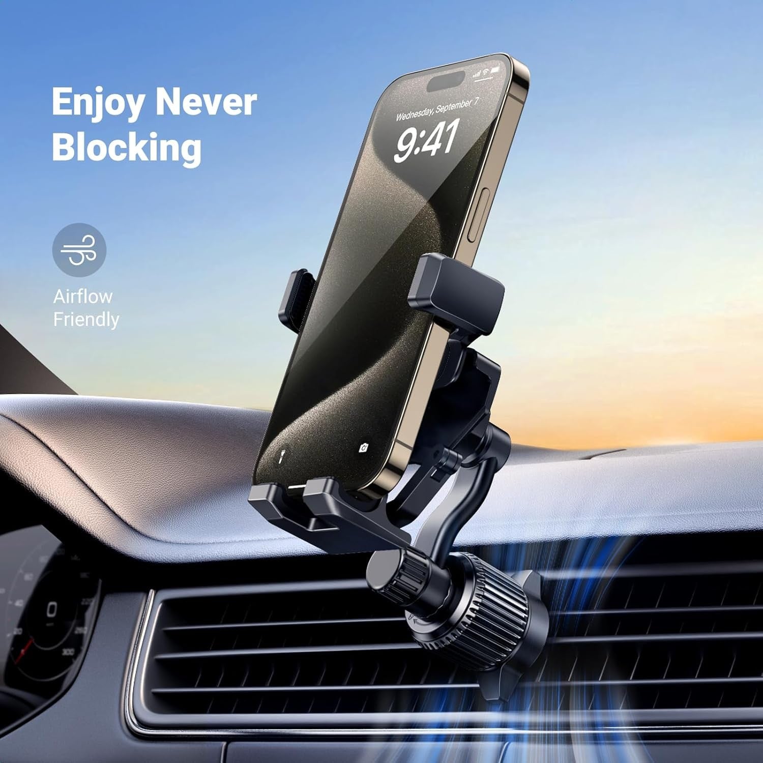 Car Phone Holder Vent Mount for iPhone Samsung 4.7-7.2" Smartphone