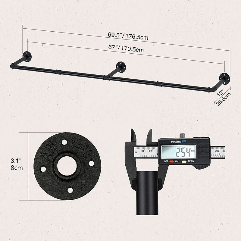 Industrial Pipe Clothes Rack
