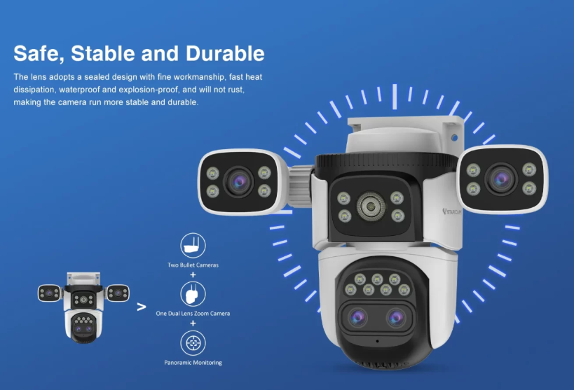 Vstarcam Outdoor Security Camera Four Lens AU Plug Human Detection Zoom